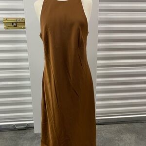 Elegant Brown Sleeveless Dress